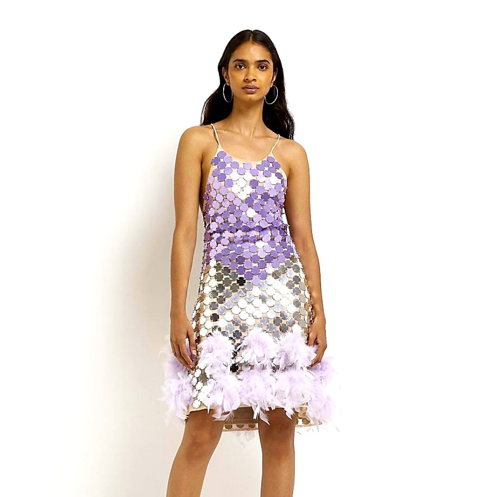 River Island Lavender Disco Sequin Eras Tour Dress